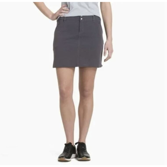 Kuhl Zipper Pocket Drawstring Active Strattus Skort Short Skirt Dark Gray Sz 18W - Picture 16 of 16